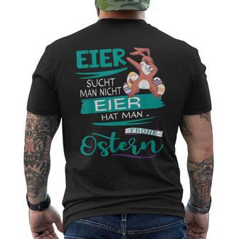 Easter Bunny Frohe Ostern Rabbit Easter Eggs Search Man T-Shirt mit Rückendruck - Seseable