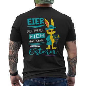 Easter Bunny Frohe Ostern Rabbit Easter Eggs Search Man T-Shirt mit Rückendruck - Geschenkecke