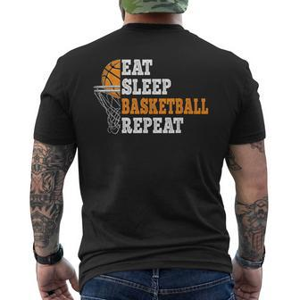 Eat Sleep Basketball Repeat Basketball Player Men's T-shirt Back Print - Seseable