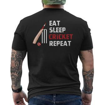 Eat Sleep Cricket Repeat For The Cricket Player Men's T-shirt Back Print - Thegiftio UK