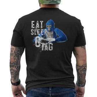Eat Sleep Gorilla Decorations Monke Tag Vr Game Men's T-shirt Back Print | Mazezy