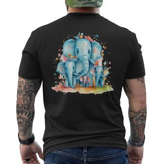 Elephant Family For Cute Elephants And Afrika Lovers Men's T-shirt Back Print - Seseable