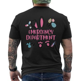 Emergency Department Rabbit Bunny Happy Easter Eggs Men's T-shirt Back Print | Mazezy