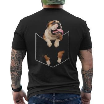 English Bulldog In Your Pocket For Dogs Lovers Men's T-shirt Back Print | Mazezy
