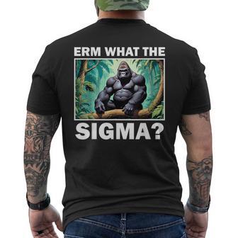 Erm What The Sigma Ironic Meme Brainrot Quote Men's T-shirt Back Print - Monsterry