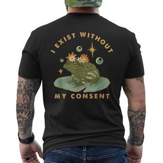 I Exist Without My Consent Vintage Frog Meme Men's T-shirt Back Print - Monsterry CA