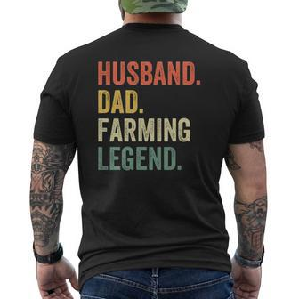 Farmer Husband Dad Farming Legend Vintage Mens Back Print T-shirt | Mazezy