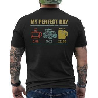 Farmer Perfect Day Tractor Agriculture Men's T-shirt Back Print | Mazezy
