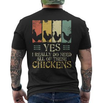Farmer Yes I Need All These Chickens Men's T-shirt Back Print | Mazezy