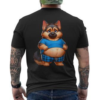 Fat German Shepherd Dogs Fathers Day Dad Father Men's T-shirt Back Print - Thegiftio UK