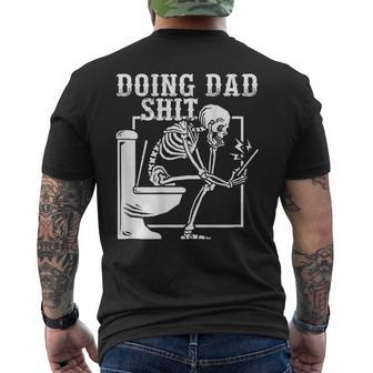 Father Doing Dad Shit Skeleton Toilet On Back Men's T-shirt Back Print - Monsterry DE