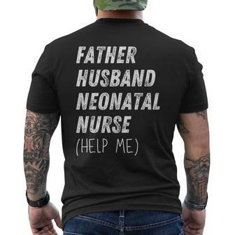 Father Husband Neonatal Nurse Father's Day Retro Men's T-shirt Back Print - Thegiftio UK