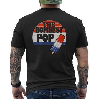Father's Day Cool Dad Bombest Pop Retro 80S Dad Mens Back Print T-shirt | Mazezy