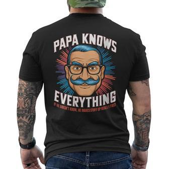 Father's Day Papa Knows Everything Proud Papa Men's T-shirt Back Print - Thegiftio UK
