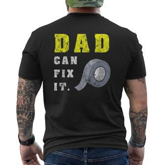 Father's Day Dad Can Fix It Handy Diy Duct Tape Mens Back Print T-shirt | Mazezy