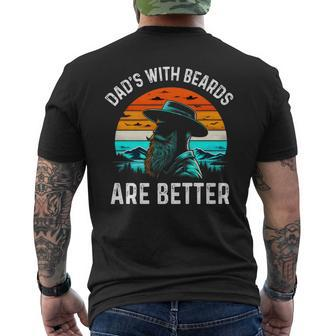 Father's Day Joke Dads With Beards Are Better Sunset Men's T-shirt Back Print - Monsterry CA
