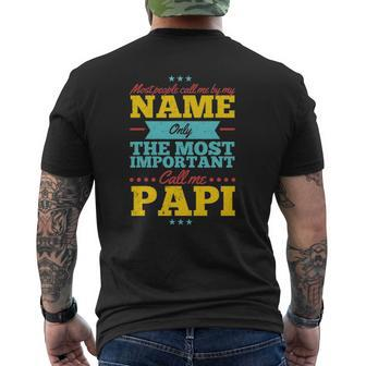 Father's Day For Papi Men From Daughter & Son Mens Back Print T-shirt | Mazezy