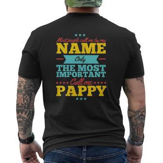 Father's Day For Pappy Men From Daughter & Son Mens Back Print T-shirt | Mazezy