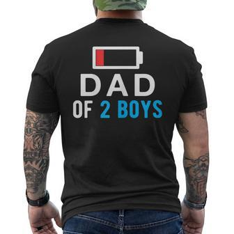 Father's Day Shirt Dad Of 2 Boys Shirt Idea Mens Back Print T-shirt | Mazezy CA
