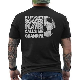 My Favorite Soccer Player Calls Me Grandpa Men's T-shirt Back Print - Monsterry CA