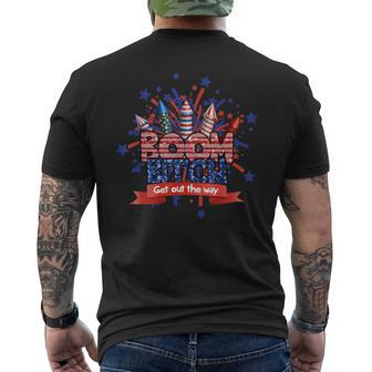 Fireworks 4Th Of July Boom Bitch Get Out The Way Men's T-shirt Back Print - Monsterry