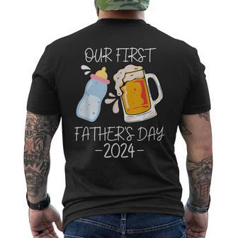 First Fathers Day Husband New Dad 2024 Men's T-shirt Back Print - Thegiftio UK