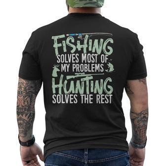Fishing & Hunting Fishing Solves My Problems Men's T-shirt Back Print - Monsterry CA