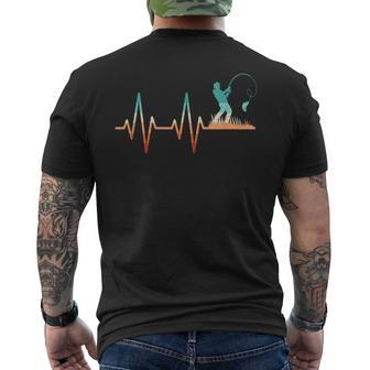 Fishing Heartbeat Bass Fish Retro Fisherman Men's T-shirt Back Print - Thegiftio UK