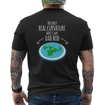 Flat Earth Truth Curvature Dad Bod Father's Day Mens Back Print T-shirt | Mazezy