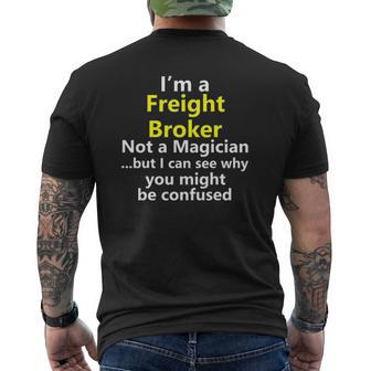 Freight Broker Job Truck Trucker Dad Title Career Mens Back Print T-shirt | Mazezy