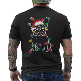 French Bulldog Dog Tree Christmas Lights Xmas Pajama V2 Mens Back Print T-shirt | Seseable UK