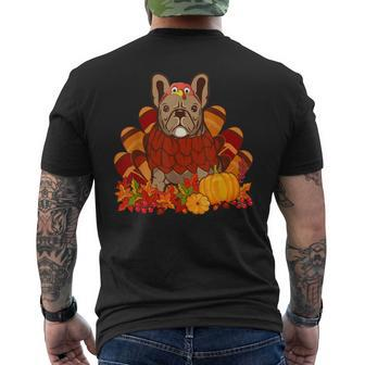 French Bulldog Thanksgiving Costume Turkey Puppy Lover Mens Back Print T-shirt - Thegiftio