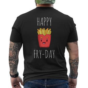 French Fries Lovers Happy Friday Fry-Day Men's T-shirt Back Print - Monsterry AU