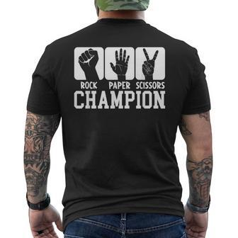 Game Rock Paper Scissors Champion Men's T-shirt Back Print - Seseable
