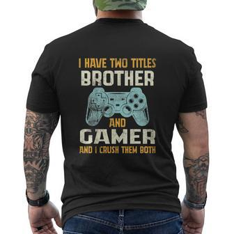 Gamer Vintage Video Games For Boys Brother Son Graphic Printed Casual Daily Basic Mens Back Print T-shirt - Thegiftio UK