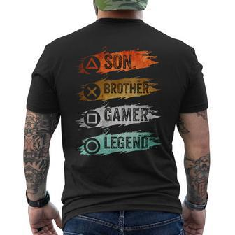 Gamer Vintage Video Games For Boys Brother Son Men's T-shirt Back Print - Seseable