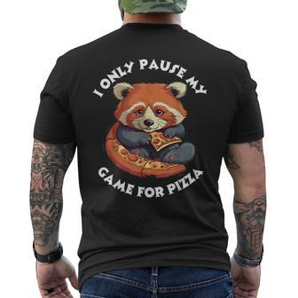 Gaming Gamer I Only Pause My Game For Pizza Panda Men's T-shirt Back Print | Mazezy