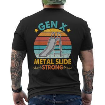 Gen X Generation Sarcasm Gen X Metal Slide A Strong Men's T-shirt Back Print - Monsterry
