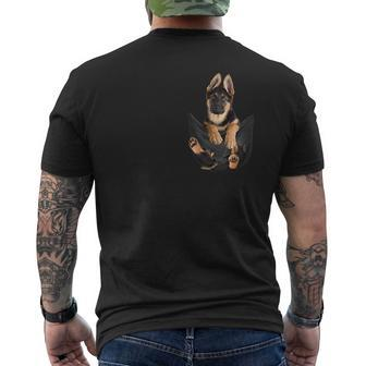 German Shepherd In Your Pocket For Alsatian Lovers Men's T-shirt Back Print - Monsterry