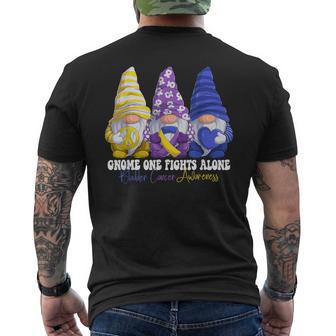 Gnomies Bladder Cancer Awareness Month Purple Ribbon Men's T-shirt Back Print - Monsterry CA