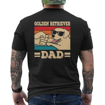 Golden Retriever Dad Dog Retro Mens Back Print T-shirt | Mazezy