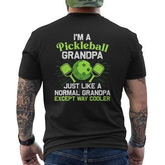 Grandpa Pickleball For Men Grandfather Mens Back Print T-shirt | Mazezy
