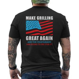 Make Grilling Great Again Pro Trump Bbq Pit Master Dad Mens Back Print T-shirt | Mazezy
