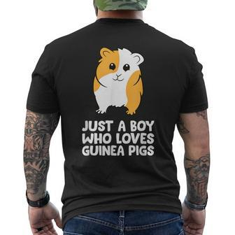 Guinea Pig Just A Boy Who Loves Guinea Pigs Men's T-shirt Back Print - Monsterry