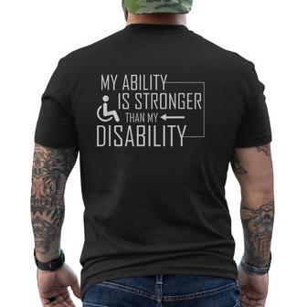 Handicap Wheelchair Apparel Disability Amputee Mens Back Print T-shirt - Thegiftio UK