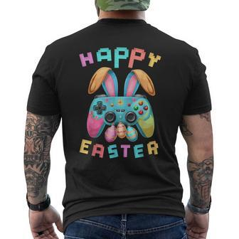 Happy Easter Bunny Gaming Controller Gamer Boys Men's T-shirt Back Print - Monsterry CA