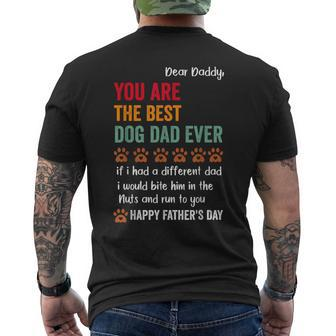 Happy Fathers Day From Dog Treats To Dad Quote Men's T-shirt Back Print - Monsterry AU