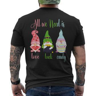 Happy Valentines St Patrick Easter Happy Holiday Gnome Men's T-shirt Back Print - Monsterry DE