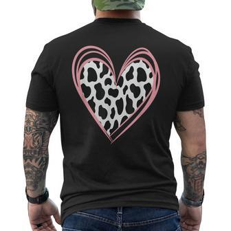 Heart Shaped Cow For Cow Lovers Happy Valentine's Day Men's T-shirt Back Print - Seseable