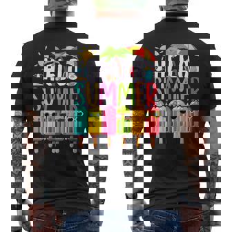 Hello Summer Vacation Popsicle Ice Lolly Ice Cream Men's T-shirt Back Print - Seseable